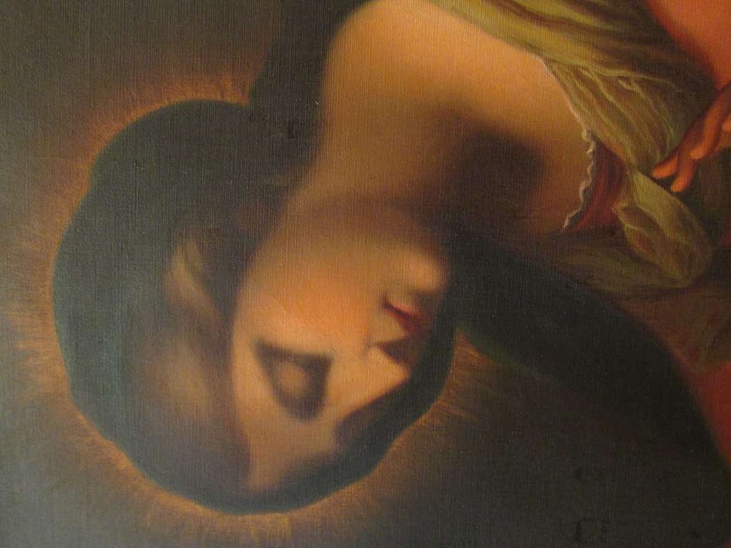 19th Century Italian School Painting Nativity Madonna Oil On Canvas