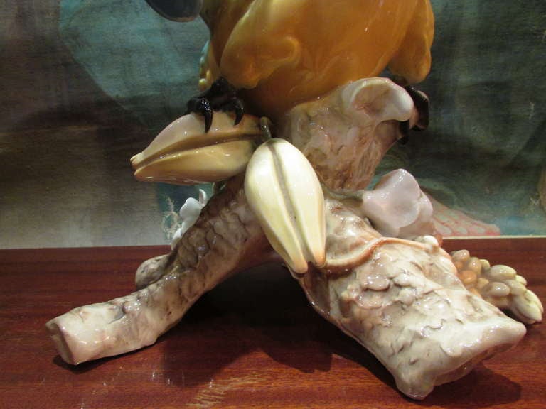 20th C Huge German Porcelain Parrot Statue Lorenz Hutschenreuther kunstabteilung 4