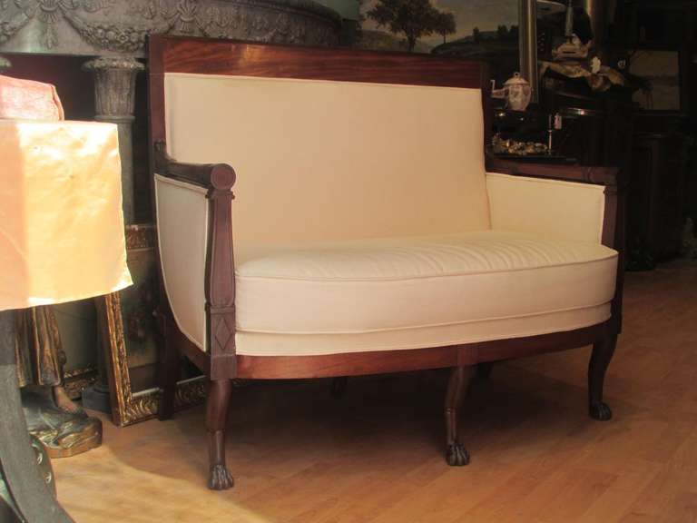 19th Century Mahogany Consulate Bench by G. Jacob, Stamped For Sale 5