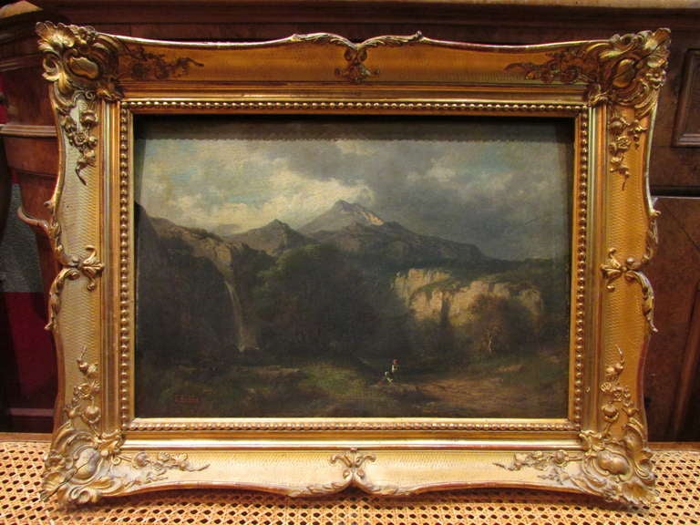 1856 Painting Oil On Panel German School Signed Richter Breitenstein