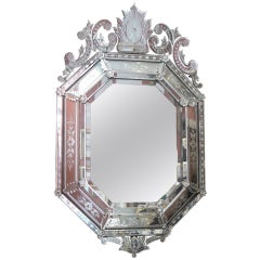 Beveled Venitian mirror Murano Louis XIII style circa 1940's