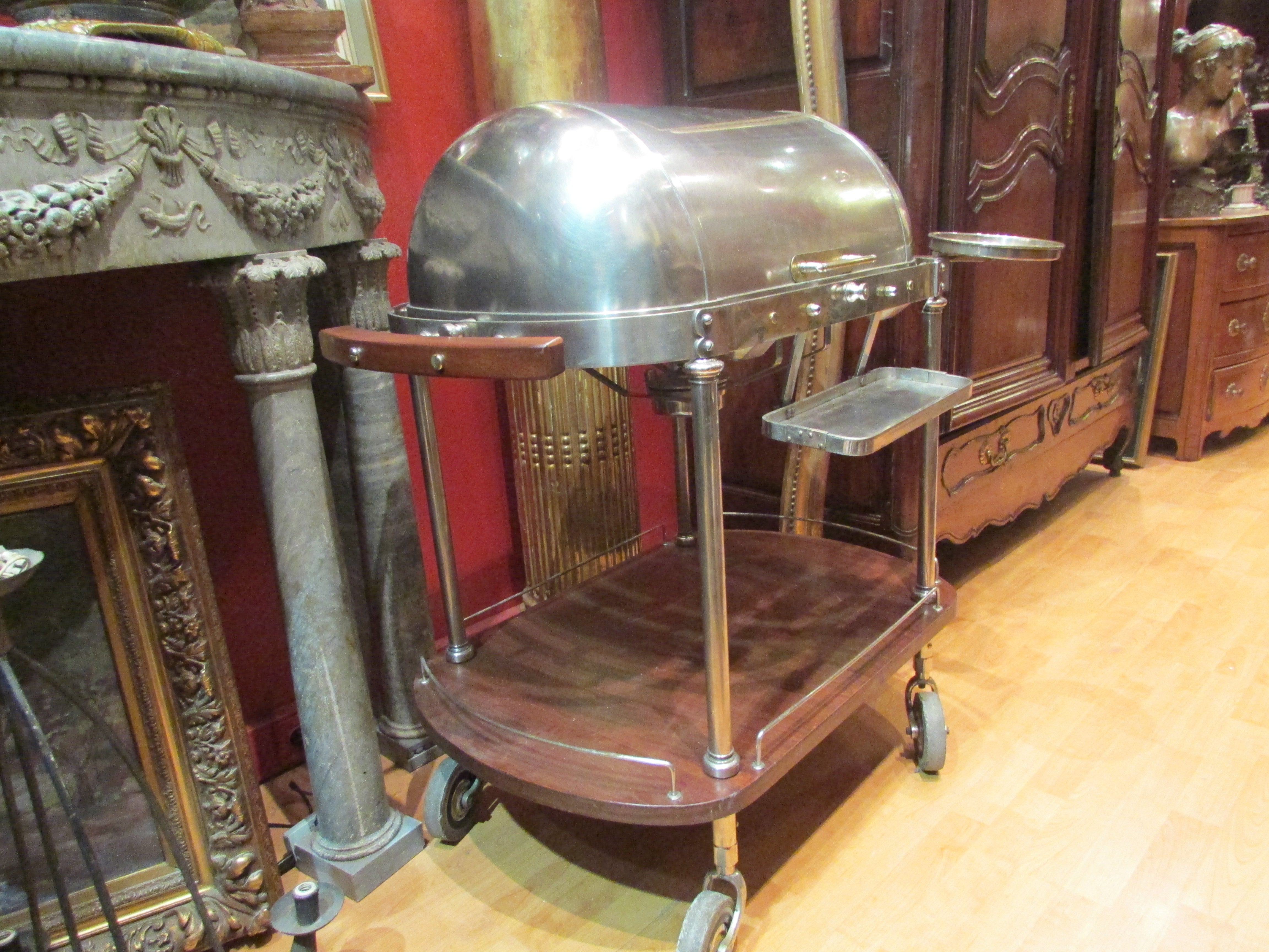 1930 Meat Carving Cart From Luxurious Palace Table Silver Plated For Sale
