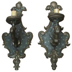 1750's italian painted sconce carved wood
