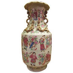 19th century big chinese vase enamelled porcelain canton china