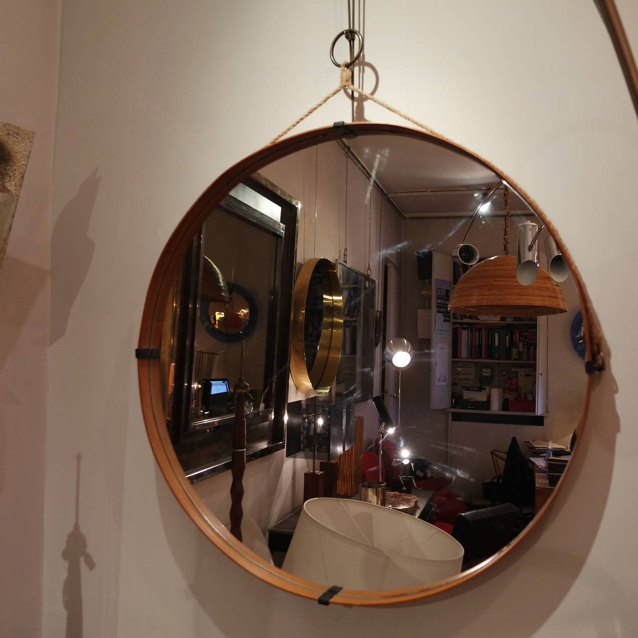 Beautiful wood and cord mirror
