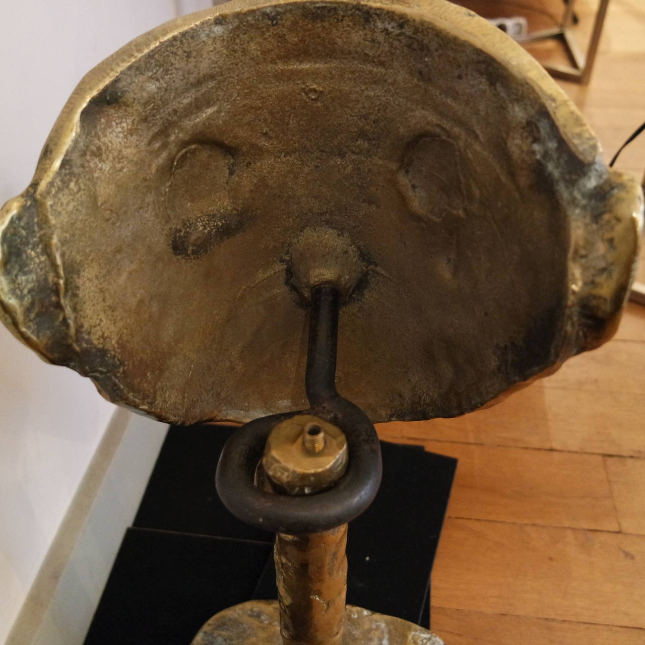 Fin du 20e siècle Fantastique lampe à masque en bronze de Garouste et Bonetti