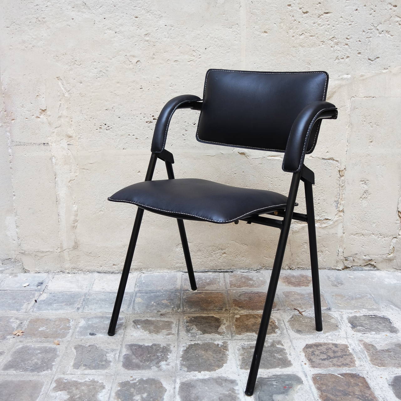 Set of Four Modernist Folding Armchairs by Jacques Dumond In Excellent Condition In Paris, FR