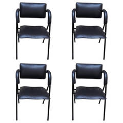 Set of Four Modernist Folding Armchairs by Jacques Dumond