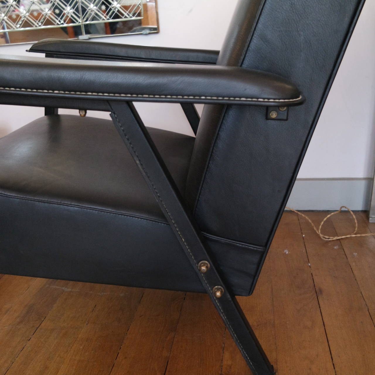 Mid-20th Century Important Pair of Jacques Quinet Armchairs