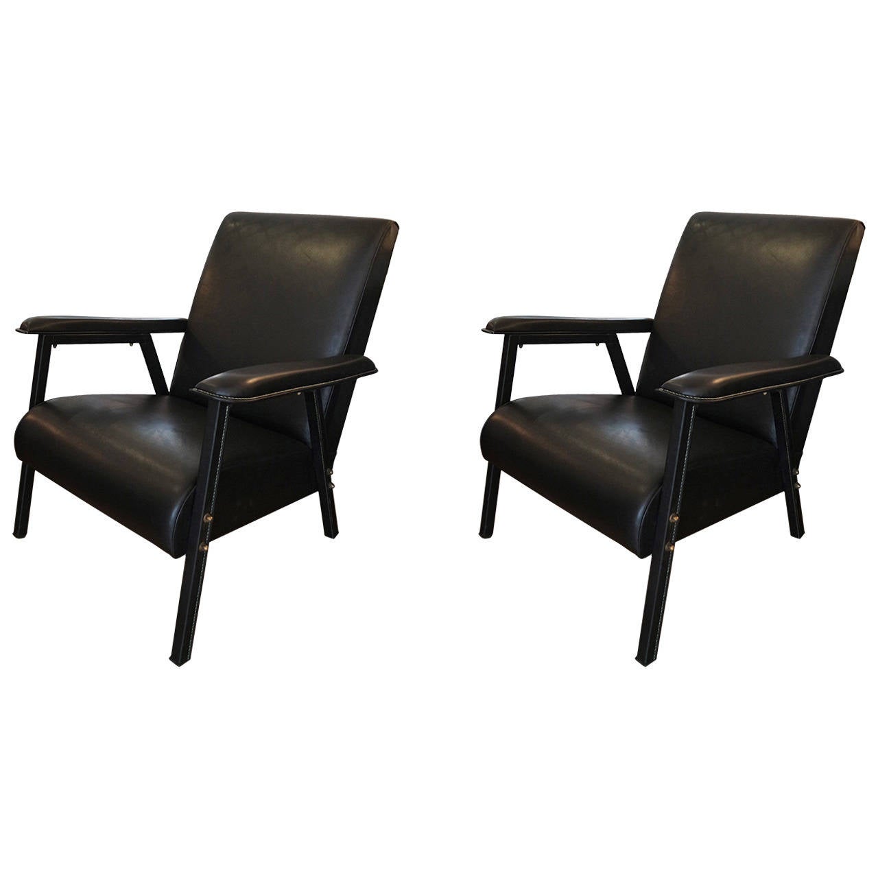 Jacques Quinet armchairs, 1950s, offered by Galerie Edouard de la Marque