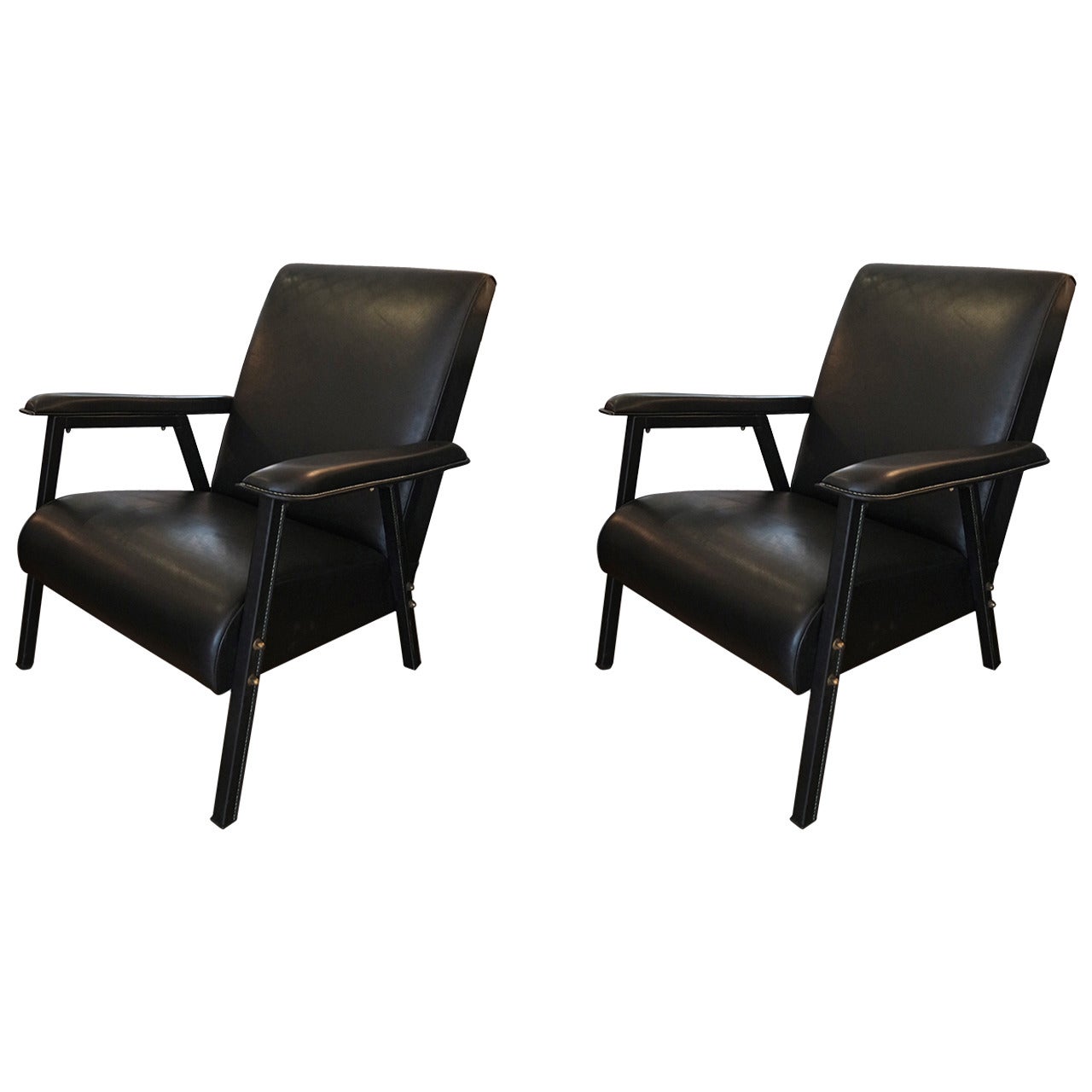 Important Pair of Jacques Quinet Armchairs