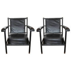 Beautiful Pair of Jacques Adnet Armchairs