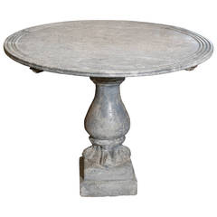 1920s Round Pedestal Table in Stone