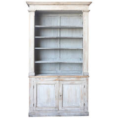 Used Spanish Painted Two-Part Bookcase with Removable Shelves