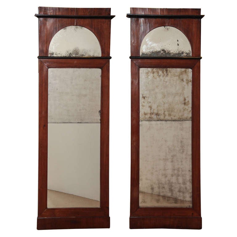 Pair of Mahogany Mirrors, Denmark Circa 1820 For Sale