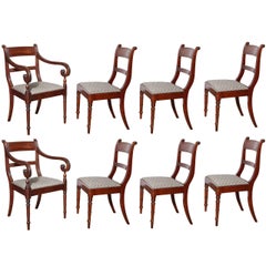 Set of Eight English Regency Dining Chairs