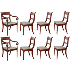 Set of Eight English Regency Dining Chairs 4