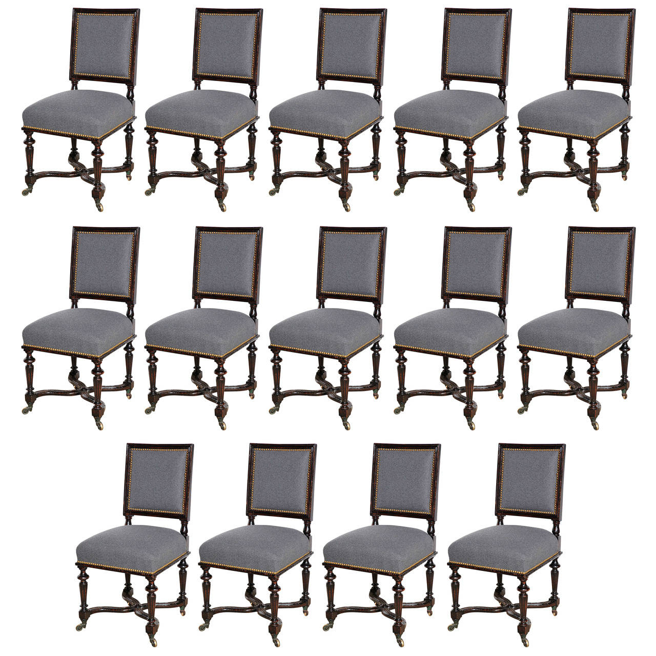 Set of 14 19th Century French Dining Chairs
