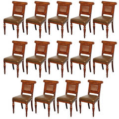 Set of 14 George IV Oak Dining Chairs