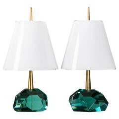 Rare Pair of Murano Glass Table Lamps Signed by Roberto Giulio RIDA