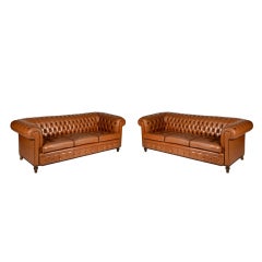 Vintage Pair of Chesterfield sofas