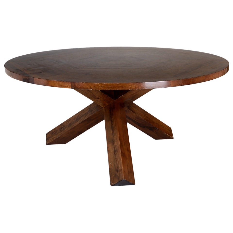 "La Rotonda" Walnut Table by Mario Bellini for Cassina