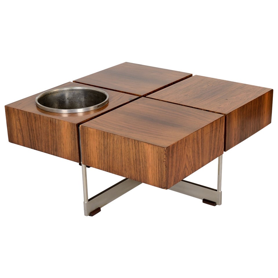 Unusual '50s Coffee Table With Flower Pot at 1stDibs