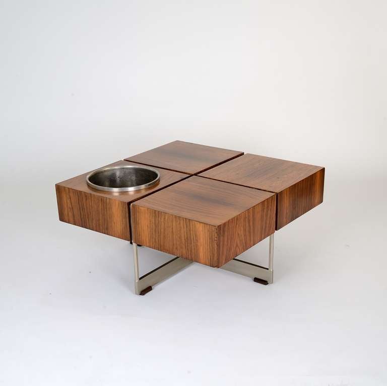 Unusual '50s Coffee Table With Flower Pot