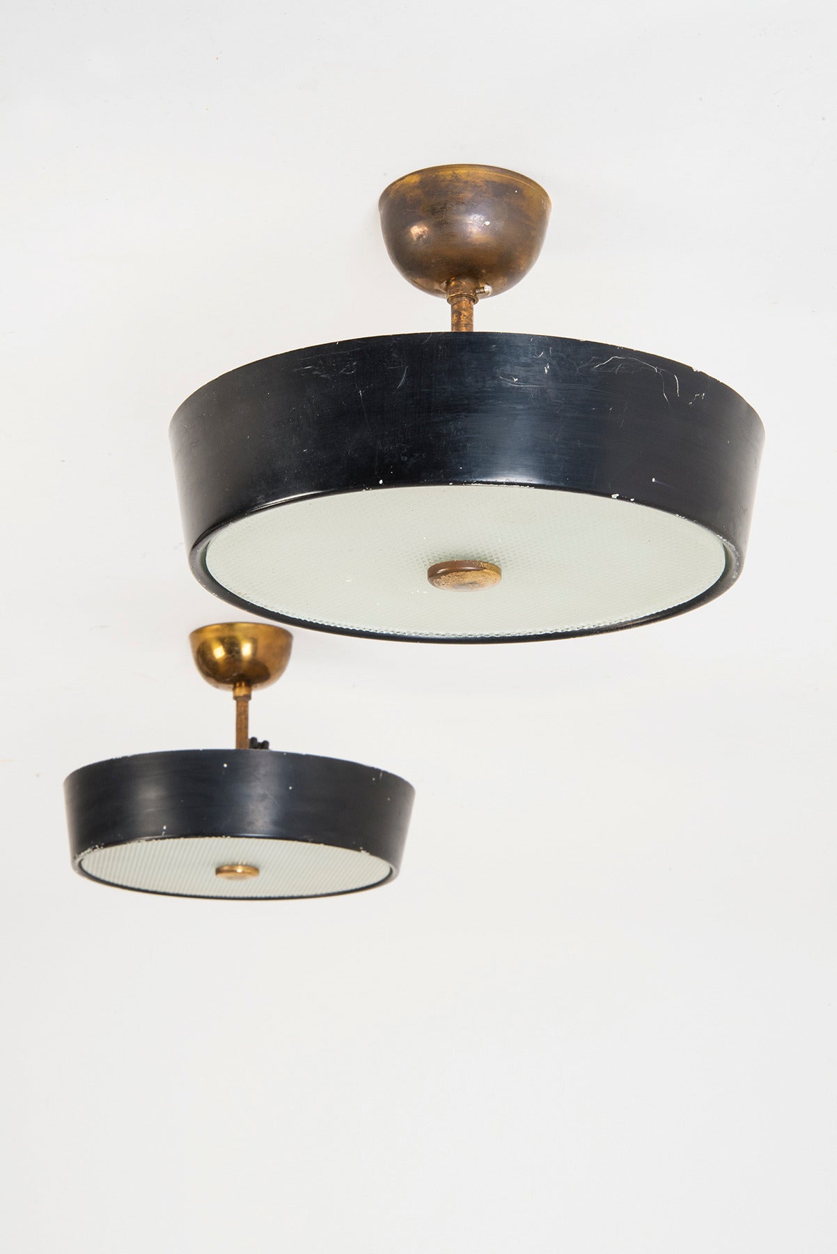 Italian Set of Three 1950s Ceiling Fixtures by Stilnovo