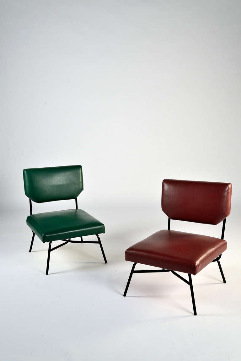 Pair of "Elettra" chairs by BBPR for Arflex