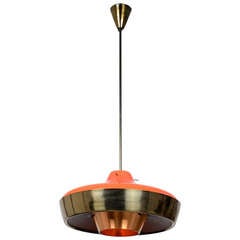Unusual '50s Italian pendant light