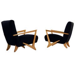 Pair of Elegant 1950s Italian Armchairs