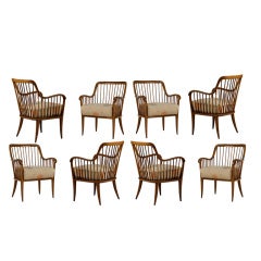 1940s Set of 8 Armchairs by Paolo Buffa for Quarti