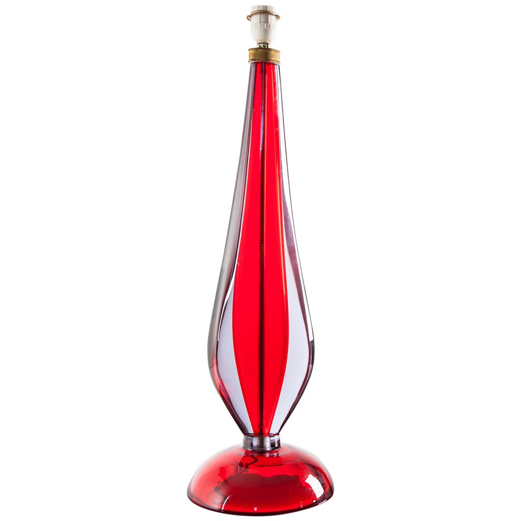 "Sommerso" Murano Glass Table Lamp by Seguso, 1960