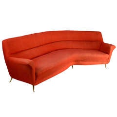 Extraordinary 1950s curved sofa