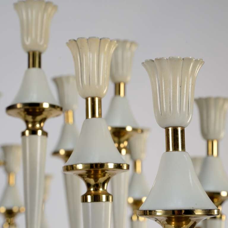 Brass '50s 24 Lights Chandelier By Strada Milano