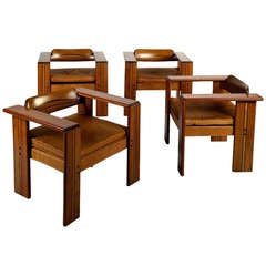 Set of Four "Artona" Armchairs by Afra & Tobia Scarpa for Maxalto