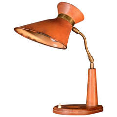 1950s Italian Leather Table Lamp 1950s Italian Leather Table Lamp