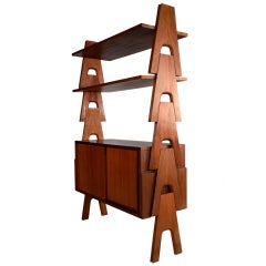 Rare bookcase by Angelo Mangiarotti and Bruno Morassutti