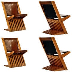 Set of Four Architectural Chairs from the 1970s