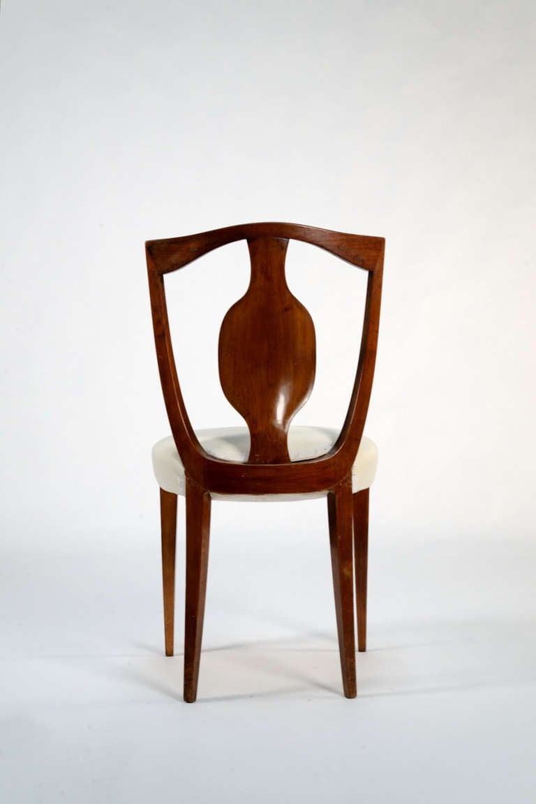 Wood Set of Eight Elegant Neo Classical Dining Chairs Designed by Giuseppe Gibelli