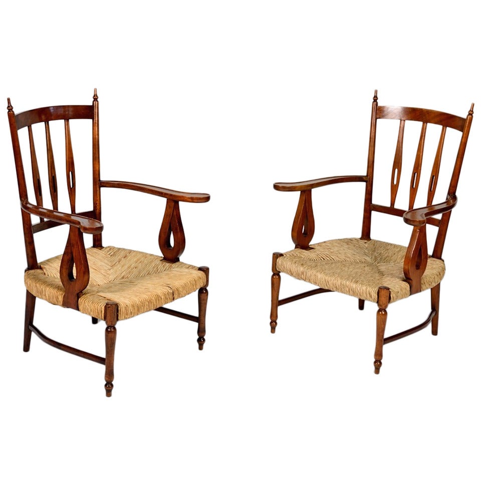 Pair of Paolo Buffa  low armchairs from the 1930's