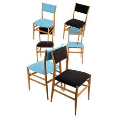 Set of six "Leggera" chairs by Gio Ponti for Cassina