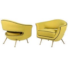 Pair Of Elegant '50s Armchairs
