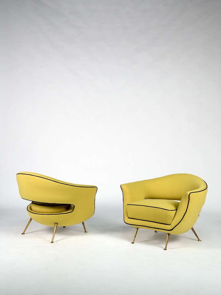 Pair Of Elegant '50s Armchairs