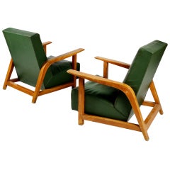 Pair of Mario Quarti sculptural '30s armchairs
