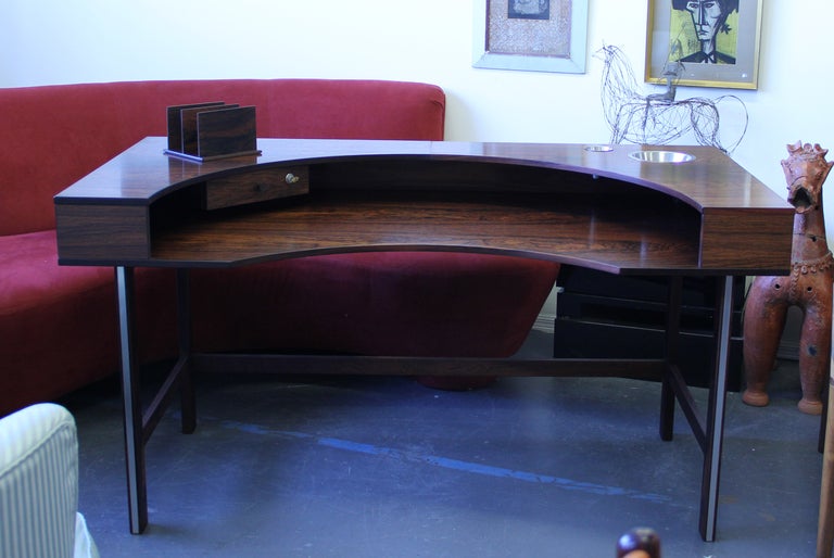 Mid-20th Century Rare Danish Modern Rosewood Desk by Lovig Dansk Designs