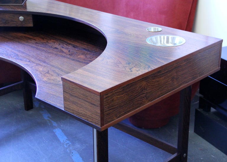 Mid-Century Modern Rare Danish Modern Rosewood Desk by Lovig Dansk Designs