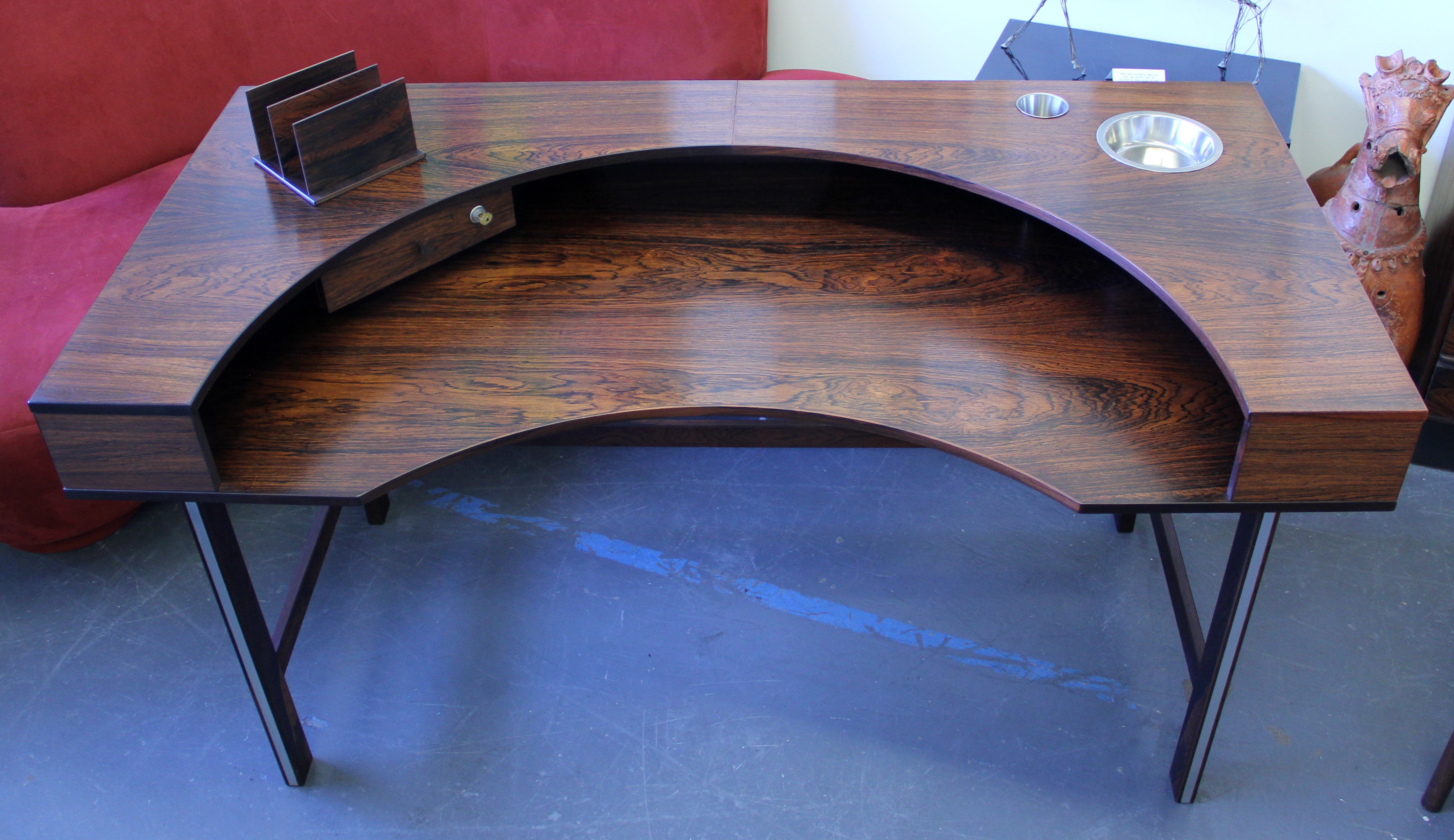 Rare Danish Modern Rosewood Desk by Lovig Dansk Designs