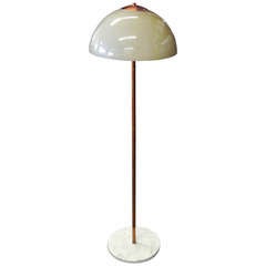 Italian Stilnovo Style Murano Glass, Marble and Copper Floor Lamp